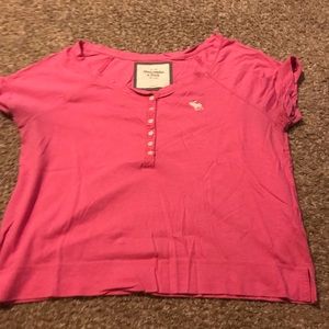 Abercrombie and Fitch pink crop top